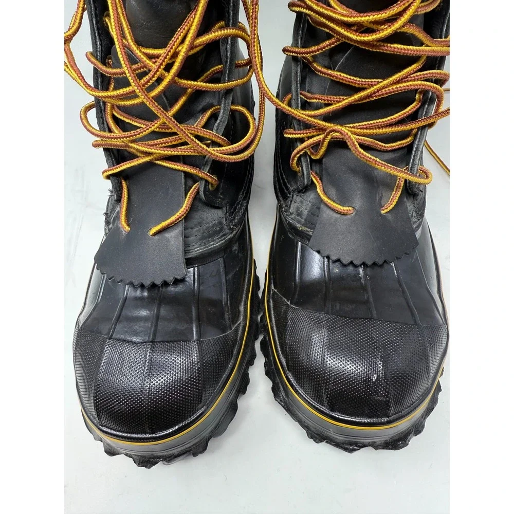 Hoffman LaCrosse Hunting Boots USA Made Size 10 Black Leather Rubber Waterproof